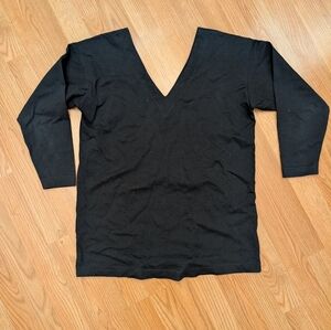 Classic Black V-Neck Women's Top